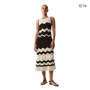 GAP Crochet Black and Cream Maxi